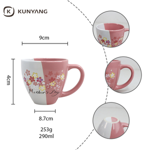 Fournisseur d'usine Tasses en céramique à large ouverture Glaçure bicolore Logo personnalisé Couleur Cadeau pour la maison Bureau Tasses à café en céramique - Product Image 5