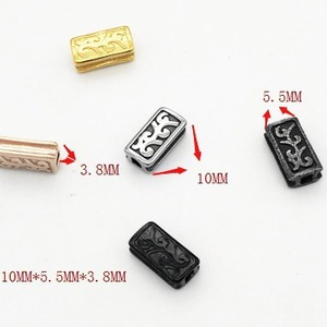 yunnique Stainless Steel Rectangular <b>Spacer</b> Beads With Retro Pattern For Bracelet Making DIY Jewelry Accessories - Product Image 2