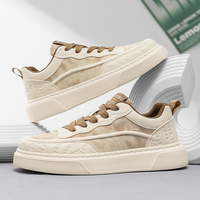 Chaussures décontractées tendance pour hommes 2025, style rétro, bout rond, à lacets, confortables et antidérapantes avec doublure en maille