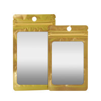 Sacs à fermeture éclair à fond plat en papier d'aluminium laminé imprimé sur mesure Mini pochette pour boucles d'oreilles Logos pochette à fermeture éclair en plastique sacs personnalisés en plastique