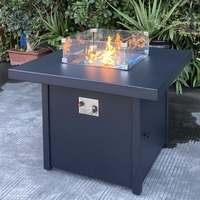 Table de foyer extérieur carré de 30 pouces avec brûleurs en acier inoxydable au gaz propane de 55 000BTU