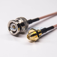 Connecteur coaxial RF haute performance 50 ohms BNC mâle vers SMA femelle, montage encastré droit avec câble RG174 RG316