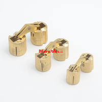 Charnières cylindriques en cuivre pour armoire cachée, charnières de porte en laiton invisibles pour quincaillerie de meubles