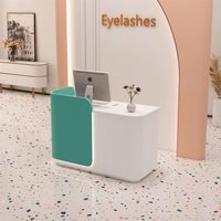 Comptoir de réception incurvé minimaliste de luxe léger pour salons de beauté, magasins de vêtements, boutiques de vêtements pour femmes/enfants ; usage commercial