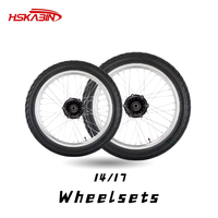 Roues et pneus supermotard à rayons chromés HSKABIN 14/17 pouces pour moto électrique Yozma Strike Shadow, ensemble de roues de route