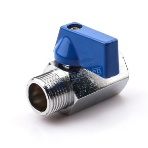 Mini-vanne à boisseau sphérique en acier inoxydable 1/2 po avec poignée bleue pour le contrôle du débit d'eau, usage industriel - Product Image 4