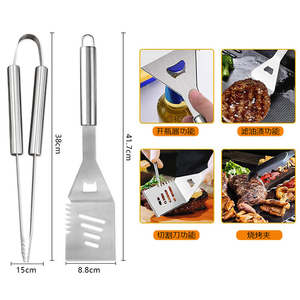 Venta al por mayor portátil 34PCS BBQ Grill Tools Set Acero inoxidable Complete Grilling Accessories <span class=keywords><strong>con</strong></span> bolsa de almacenamiento para barbacoa Camping - Product Image 5