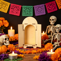 1 boîte à ombres en bois DIY pour la décoration du Jour des Morts, d'Halloween et la peinture artisanale