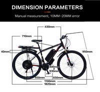 Vélo Électrique Tout-Terrain Akez Haute Puissance 29 Pouces 48V 1000W avec Tube Diagonal, VTT Électrique 29 Zoll, Entrepôt UE