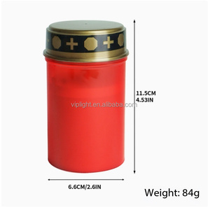 <span class=keywords><strong>Bougie</strong></span> LED solaire extérieure en plastique rouge, résistante au vent et à l'eau, <span class=keywords><strong>pour</strong></span> cimetière, vente en gros - Product Image 4