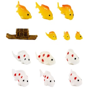 Decoración de Resina con Loto y Pez Dorado en Miniatura, Estilo Zen Asiático, Adorno para Sala de Estar, Juego de Varias Piezas - Product Image 2