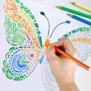Pochoirs décoratifs pour murs en forme de papillon, <span class=keywords><strong>pochoir</strong></span> de papillon mandala pour la peinture <span class=keywords><strong>sur</strong></span> le sol, les murs, les tissus, les meubles, le <span class=keywords><strong>bois</strong></span> - Product Image 5
