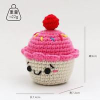 Ensemble de cupcakes et donuts au crochet faits main, jouets dessert positifs, cadeau de soutien émotionnel tricoté pour amis, décoration de gâteau d'anniversaire et de tasse à thé