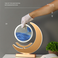 3d Quicksand Decor Picture Moving Sand Art Picture Dynamic Sand Picture Desktop Sand Art Moon Lamp for Home Decor Office