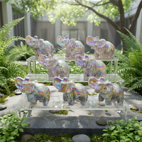 Nouveau ange Aura géode Quartz animaux cristal éléphant titane sphalérite sculpture Statue pour la décoration