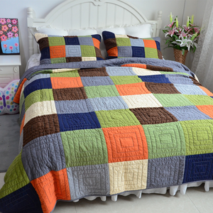 Ropa de cama con bordado de grano de arroz de retazos personalizado, edredón, funda de edredón, juego de sábanas Tatami, juegos de algodón puro acolchado de 3 piezas - Product Image 1