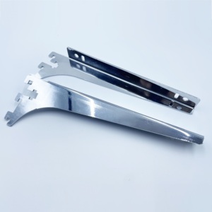 Soportes de Estante Ajustables KEFENG KF-B006 para Postes Ranurados de 350 mm en Metal Cromado Plateado/Blanco/Negro con Capacidad de 26.0 Lb+ - Product Image 1