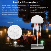 Lampe de chevet LED Méduse Dansante 2026 avec dégradé RGB, commande vocale et chargement Type-C