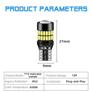 Bombillas LED Canbus T10 194 de 12V con Lente Proyector, Alto Lumen, para Matrícula de Auto, Luz de Lectura, Señalización de Estacionamiento, <span class=keywords><strong>6</strong></span> Colores Disponibles - Product Image 3
