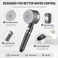 Pommeau de douche haute pression portable avec filtre intégré, jet unique, compatible WC, économie d'eau, installation facile, emballage premium