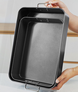 라자냐 팬 붙지 않는 케이크 베이킹 접시 스테인레스 스틸 손잡이와 깊은 로스팅 팬 - Product Image 6