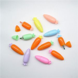 Mini ensemble de stylo fluorescent surligneur en forme de <span class=keywords><strong>carotte</strong></span> mignon non toxique - Product Image 3