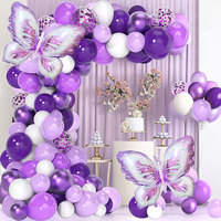 Kit d'arche de ballons multicolores pour décorations de fête d'anniversaire, fournisseur de ballons, disponible en plusieurs couleurs, avec nœuds papillon, pour les fêtes de princesses des filles