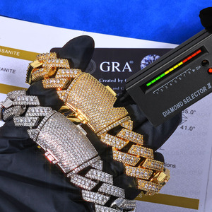 Bespoke Sharp Edge Diamond Link Moissanite Cuban <b>Bracelets</b> Hip Hop S925 Silver GRA Certified Iced Out Urban Custom Maker Vendors - Product Image 6