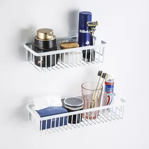 Spot Goods Wholesale Single Layer Bathroom Shelves Wall-mounted Storage Rack Wall Shower Caddy Shelf For Bathroom