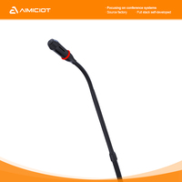 Unidad de Micrófono de Conferencia de Escritorio con Cuello de Cisne, Micrófono de Discusión con Función Pulsar para Hablar para Sistema de Audio de Sala de Reuniones