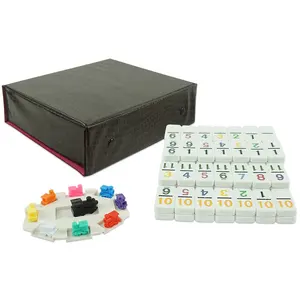 Factory Custom Dubbele 12 Domino Set 91 Piezas Met Genummerde Tegels 9Pcs Gekleurde Plastic Mexicaanse Treinen In Pvc Box voor Casino