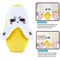 Jouets musicaux électroniques MILI très populaires : Poupées en peluche banane, jouets en peluche sensibles au toucher, pianos à détection de fruits pour enfants