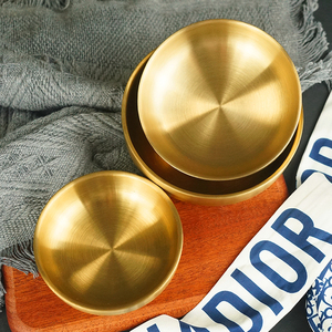 <span class=keywords><strong>Bol</strong></span> Moderne Coréen de Luxe <span class=keywords><strong>Or</strong></span>, Grande Saladière en Acier Inoxydable, <span class=keywords><strong>Bol</strong></span> Mélangeur Rond en Métal avec Couvercle - Product Image 2