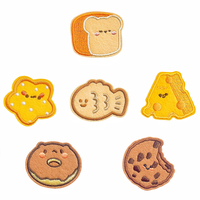 Patchs alimentaires brodés personnalisés et mignons en feutre, autocollants brodés adhésifs ronds pour la décoration de vêtements, sacs et chapeaux DIY