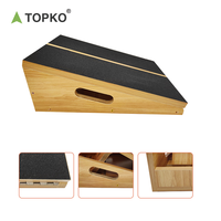 TOPKO Planche d'étirement des mollets inclinable réglable en bois de haute qualité pour l'exercice physique