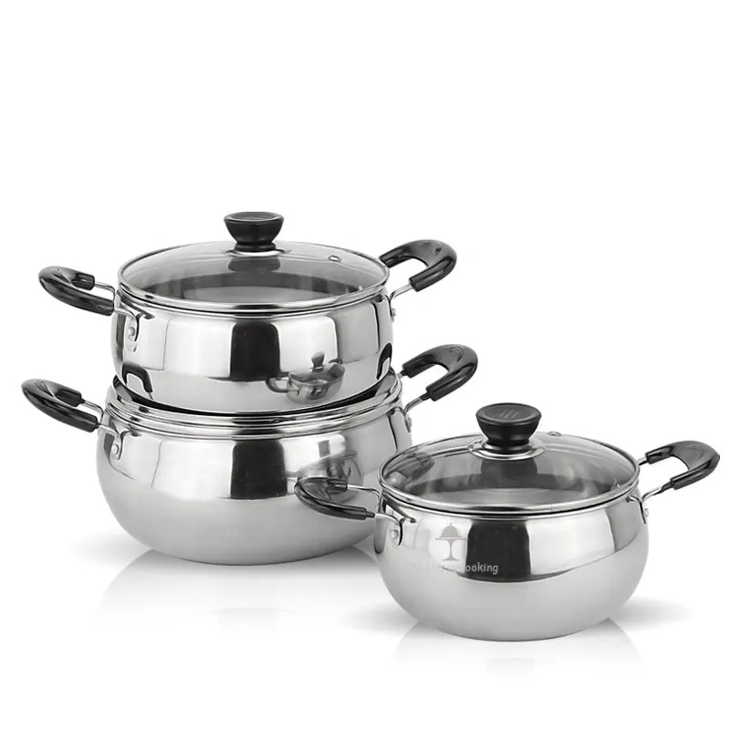 China supplier custom stainless steel hot pot soup casserole carrier,stainless pot sets
