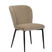 Chaise de salle à manger en velours, cuir véritable, jambes en métal, style moderne, pour Restaurant, Hall français, siège avec repose-bras