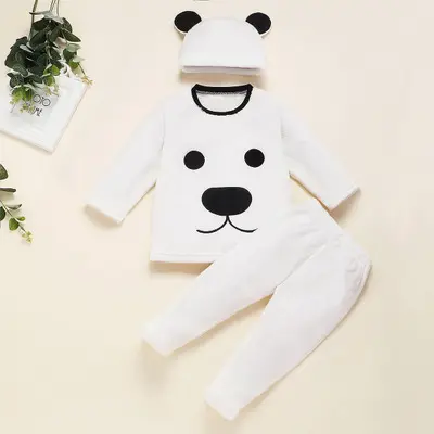 Christmas Child newborn baby warm climbing clothing climbing clothes suit embroidered dress bear three children toddler jumpsuit