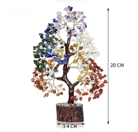 Figurine d'arbre en cristal naturel gravée DIY, feuilles de pierre colorées, ornement artisanal Feng Shui pour la maison, cadeau de Noël