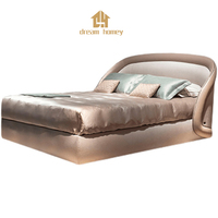 Chambre à coucher haut de gamme, lit double, meubles de chambre de luxe, tête ronde douce, lit double