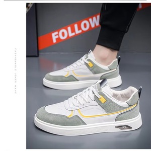 Nouvelles Chaussures de Sport Casual Blanches pour Hommes, Respirantes, en Cuir Synthétique, à Lacets, Antidérapantes, Tendance et Polyvalentes - Product Image 2