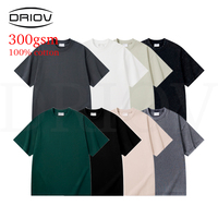 Custom 300G Acid Fit Hals Oversized Man T Shirt Bedrukt Brief Street Wear T Shirts Zwaargewicht Katoenen T-Shirt