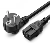 Câble d'alimentation 1m noir 16A 220V EU 3 broches CEE 7/7 vers prise femelle C19 H05VV-F 3G*1.5mm2