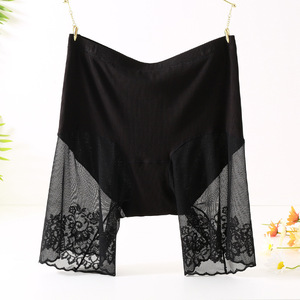 Shorty <span class=keywords><strong>de</strong></span> sécurité grande taille pour femme, sans couture, sculptant le corps, anti-frottement, style boxer sexy en dentelle, pour l'été - Product Image 1