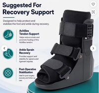 Attelle orthopédique courte non gonflable pour immobilisation de la cheville, pour fracture, entorse de la cheville, récupération post-opératoire, tendon d'Achille