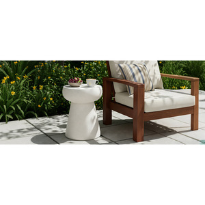 Mushroom-Shaped Outdoor Concrete Side <b>Table</b> Modern Geometric Pedestal End <b>Table</b> For Patio Garden Decorative Use - Product Image 3