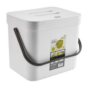 Cubo de basura colgante para cocina de 7L con tapa para almacenamiento en armario, color verde - Product Image 5