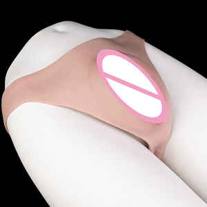 Hiding Gaff Male Underwear <b>Thongs</b> Silicone Insertable Vagina Pants with hollow butt design Realistic Vagina for Transgender <b>Man</b> - Product Image 4