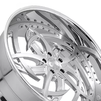 Jantes forgées Mforged 3 pièces, 5 branches, à déport profond, chromées, sur mesure pour GM Impala Cadillac Lowrider, adaptées aux voitures de luxe