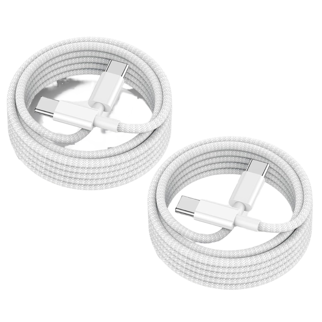 Color Braided Nylon 5A 60W USB-C to Type-C Fast Charging Cable for iPhone 15/16/17 and Computer